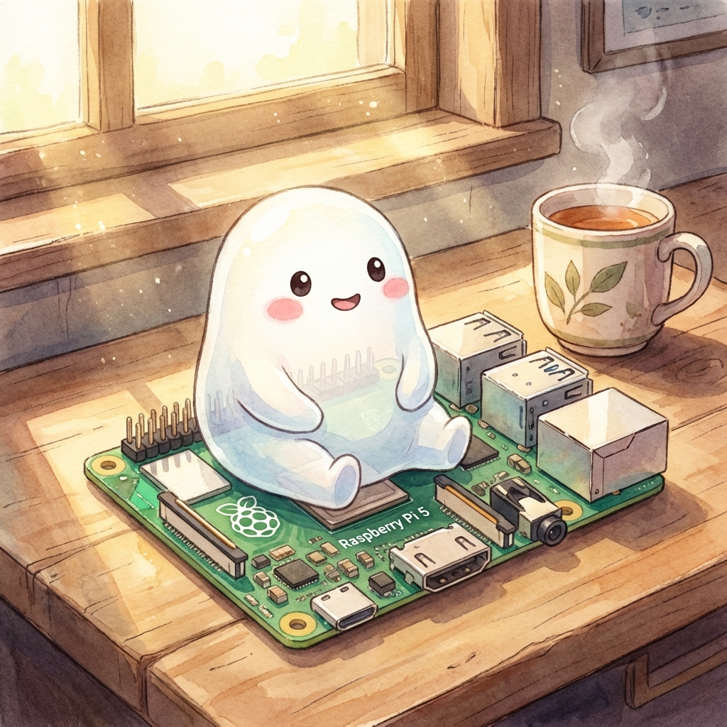 Casper the friendly ghost on a Raspberry Pi 5